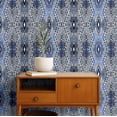 thumbnail image 2 of S4Sassy Self-Stick Decorative Boho Wallpaper, Diamond Geometric Print Wall Paper, Textured Vinyl Waterproof Contact Paper, Blue, 25"X 240" Removable Renter Friendly Walls Covering For Bedroom, Rooms, 2 of 8