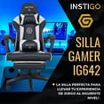 thumbnail image 2 of Silla Gamer Ergonómica IG642 Reclinable hasta 135°  Soporta hasta 120 kg con reposapies y Cojines para Soporte de Cuello y Lumbar Silla de Oficina y Escritorio Ejecutiva, 2 of 8