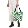 thumbnail image 5 of Salouo Leopard print St. Patrick's Day for Shoppers Tote for Women Foldable Handbags with Big Capacity Casual One-Shoulder Shopping Bag Hobo Bags Fit for Office/Shopping/Park, 5 of 6