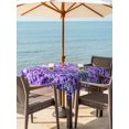 thumbnail image 4 of Square Outdoor Tablecloth with Umbrella Hole Lavender Botanical Art Outside Table Cloth Waterproof Patio Table Cover Verdant Flower Purple Zipper Tablecloths for Picnic Party Camping 54x54 Inch, 4 of 8