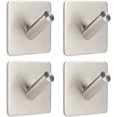 thumbnail image 1 of Gancho adhesivo de 4 Uds., gancho adhesivo para pared de baño de acero inoxidable, colgador de paños de cocina, gancho adhesivo adhesivo, 1 of 5