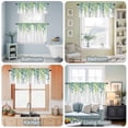 thumbnail image 3 of Kitchen Window Curtains Valance and Tier Set, Watercolor Foliage Pastoral Willow Rod Pocket Tier Curtains and Valance 3 Piece Set, Spring Gradient Plant Window Treatment for Bedroom Living Room, 3 of 9