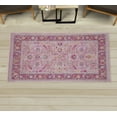 thumbnail image 1 of Ikat Decorative Rug, Leaves and Flowers Geometric Style Ethnic Theme of Primitive Illustration, Quality Carpet for Bedroom Dorm and Living Room, 6 Sizes, Pale Pink, by Ambesonne, 1 of 1