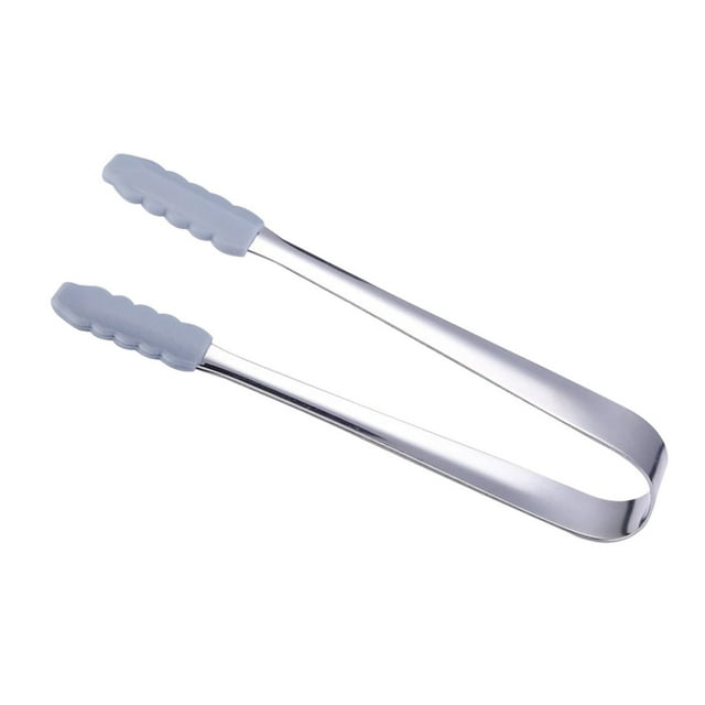 Hearth & Gear Small Silicone Tongs Suitable Tongs | Serving Tongs | Silicone Clamp Ice Tongs Stainless Steel Serving Tongs For Buffet Dessert Tongs Food Clips For Tea Party Coffee Bar K Dog Food Clip