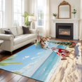 thumbnail image 2 of Large Area Rugs for Living Room Bedroom, Coastal Christmas 8'x10' Rug Washable Carpet Runner Indoor Outdoor, Santa Claus Xmas Tree Sandy Beach Non Slip Floor Mats Rug for Kitchen, Patio, 2 of 8