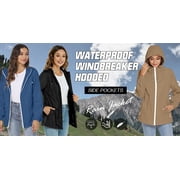 Rosvigor Women Lightweight Jackets Hooded Windbreaker Women Portable Waterproof Raincoat Hiking Travel Jackets