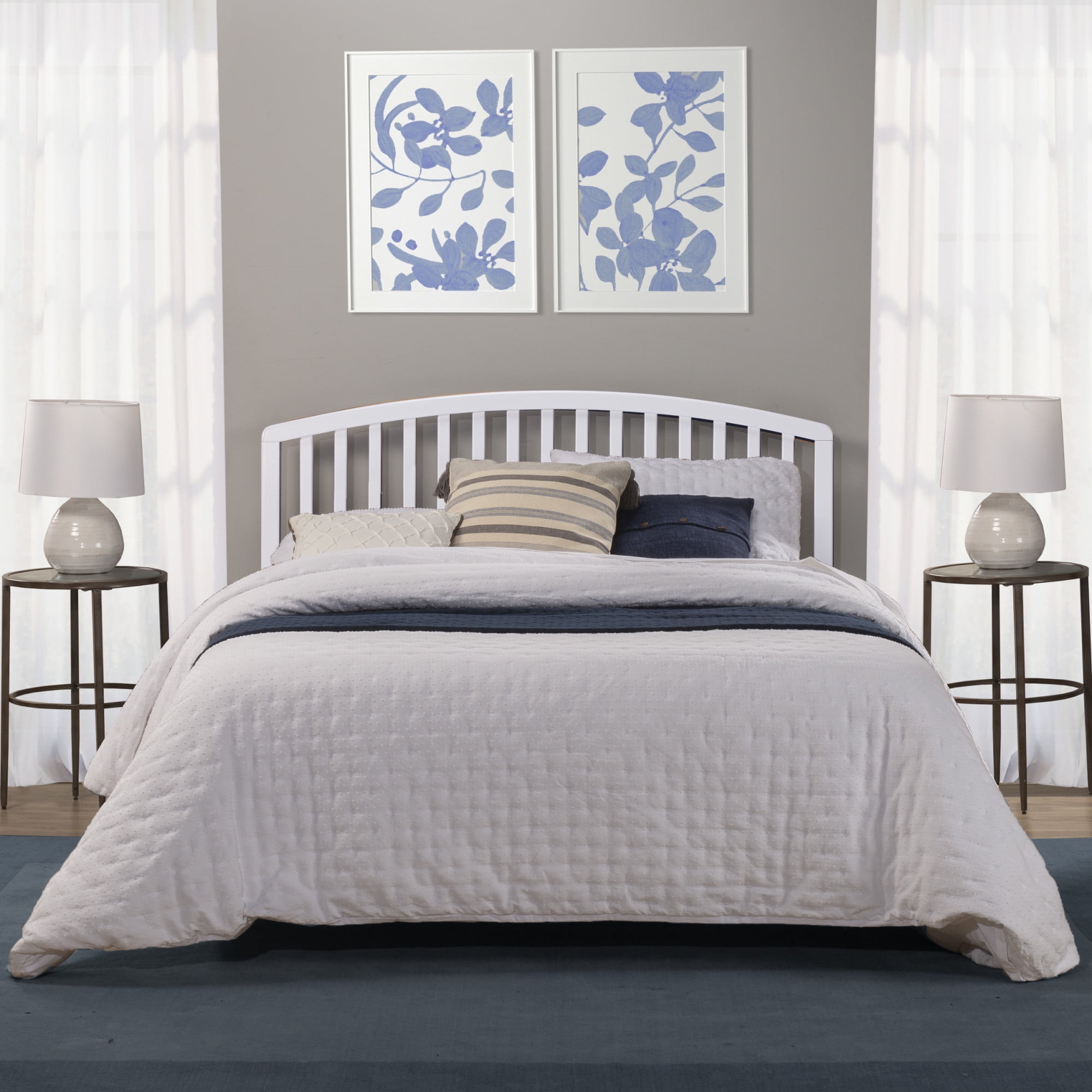 Hillsdale Furniture Carolina Wood Full/Queen Headboard with Bed Frame, White