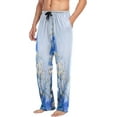 thumbnail image 4 of Blue Flowers Men's Pajama Pants Lightweight Sleepwear Bottom Lounge Pants, 4 of 6