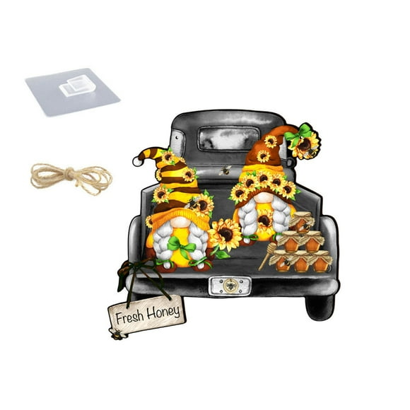 XunRui Picture Hanging Kit Sunflower Gnome Wooden Listing Festive Home Decoration Wooden Door Guardrail Pendant