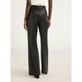 thumbnail image 3 of Scoop Women's and Women's Plus Faux Leather High Waisted Trouser Pants, 32 Inseam, Sizes 0-28W, 3 of 4