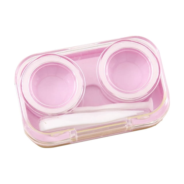 Boîte de Rangement pour Lentilles de Contact Violet Foncé, Boîte de Rangement Portable pour Lentilles de Voyage, Support Compact pour Usage Quotidien avec Emplacement pour Pince à Épiler