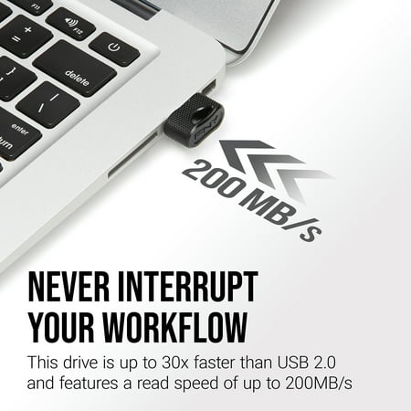 PNY - 256GB Elite-X Fit USB 3.1 Flash Drive - 200MB/s - Black