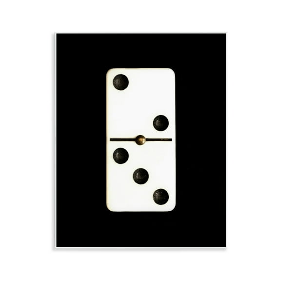Stupell Industries White Domino on Black Entertainment Painting Unframed Art Print Wall Art, 11 x 14