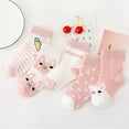 thumbnail image 4 of SHX Girls Toddler Kids Socks Cute and Fun Cotton Crew Socks 5 Pair 1-3 Years Old Children, 4 of 6