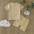 thumbnail image 3 of Fsqjgq Baby Boy Clothes 2-3 Years Kids Outfits Toddler Boys Summer Short Sleeve Letter Embroidery Tops Shorts 2PCS Outfits Clothes Set Baby Boys Summer Clothes Baby Fall Clothes Boy Clothing, 3 of 5