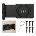 thumbnail image 1 of Cerraduras de hasp de contraseña, cerradura de combinación para puertas de gabinete, pestillo de puerta de granero de 90 grados para gabinetes, puerta de granero, negro, 1 of 6