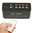 thumbnail image 3 of 4 Way AV Switch  Switcher, Aluminium Alloy Housing Stereo Compact DC 12V 4 Channel  Switcher Easy To Control With IR Remote Control For Game Console, 3 of 8
