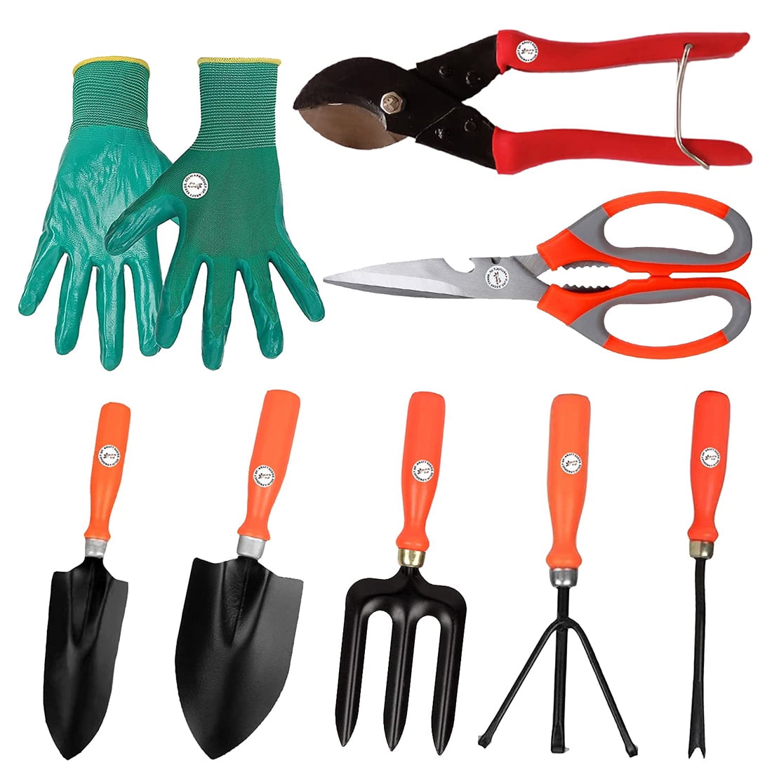 Kraft Seeds Garden Tool Kit 8pcs (Hand Trowel, Transplant Trowel