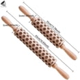 thumbnail image 2 of PULLIMORE 3D Christmas Wooden Rolling Pins 17" Embossed Roller Pin with Xmas Tree Snowflake Deer Pattern Cookies Cake Baking Tools, 2 of 9