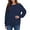 Blue, variant on UVN Sweatshirts for Women Long Sleeve Pullover Fall Crewneck Oversized Tops