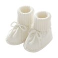 thumbnail image 2 of Huowey Baby First Walking Shoes Boy Girl Knit Cute Bow Tie Shoes Soft Sole Floor Sneakers Fall Winter Warmth Lovely Footwear,White,3-6 Months, 2 of 4