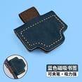 thumbnail image 1 of Nvzi Marcapáginas magnéticos de cuero - 4 unidades, azul, estilo retro, personalizados, con soporte elástico para bolígrafo, 5 cm x 4 cm, ideales para la oficina y para los amantes de la lectura., 1 of 5