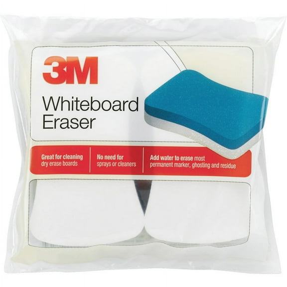 3M Whiteboard Erasers - White, Blue - 5" Width x 3" Height x - 2 / Pack | Bundle of 5