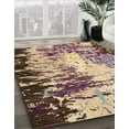 thumbnail image 3 of Ahgly Company Machine Washable Indoor Rectangle Abstract Velvet Maroon Purple Area Rugs, 7' x 9', 3 of 7