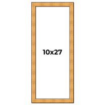 10x27 Frame Gold Rustic Solid Wood Picture Frame | 1.25 Inch Wide Moulding | Rustique Gold