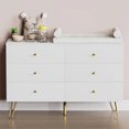 thumbnail image 1 of Dresser for Bedroom with 6 Drawers, Modern Wood 6 Drawer Dresser with Black Knobs, Chest of Drawers for Nursery, Living Room My Lux Decor Round, 1 of 8