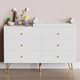 thumbnail image 1 of Dresser for Bedroom with 6 Drawers, Modern Wood 6 Drawer Dresser with Black Knobs, Chest of Drawers for Nursery, Living Room My Lux Decor Round, 1 of 8