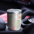 thumbnail image 5 of 30oz Pioneer Flower Floral Print Pattern Tumbler, Double Wall Vacuum Insulated Cup, BPA-Free Leak Proof Lid & Reusable Straws, Hot 12h, Cold 34h, 5 of 6