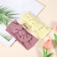 thumbnail image 6 of Unique Bargains Fashion Stripe Bow Headbands for Girls 6.69"x2.95" 2 Pcs Deep Pink, Yellow, 6 of 6