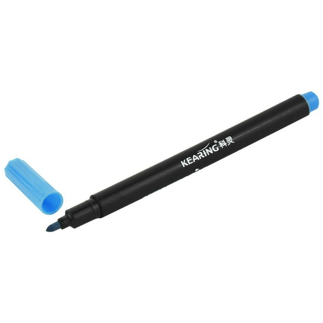 2 x Fabric Marker Pens Permanent Colors for DIY Textile Clothes T-Shirt Shoes Blue