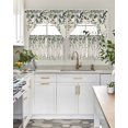 thumbnail image 4 of Green Eucalyptus Swag Curtains for Living Room/Bedroom Windows, Farmhouse Weeping Leaves on Linen Kitchen Curtains and Valances Set 36 Inch Length, Light Filtering Swags Valance Curtain Panels, 4 of 5