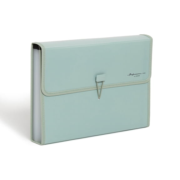 U Brands 13 Pocket Expanding File Folder, Green, 13" x 9.75"