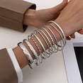 thumbnail image 2 of Pulseras anchas retro de aleación de estilo nacional juego de pulseras anchas pulseras de oro brillante para mujeres juego de diez piezas joyas para parejas regalo de San Valentín, 2 of 5