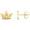 Yellow, variant on Created Solid Real 925 Sterling Silver 14K Rose Gold Plated Beautiful Tiny Crown Stud Earring for Women