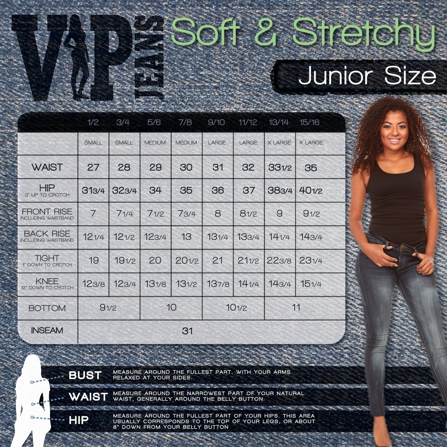 V.I.P.JEANS Skinny Leg Jeans For Women 