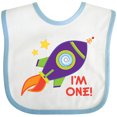 thumbnail image 3 of Inktastic 1st Birthday Rocketship One Year Old Boys or Girls Baby Bib, 3 of 4