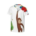 thumbnail image 3 of Curious George Kids Tshirt Short Sleeve Crewneck T-Shirts Boys Girls 3D Cartoon Casual Shirts, 3 of 5