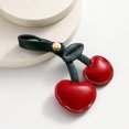 thumbnail image 5 of Cherries Keychain Charm Bag Accessory Fashionable PU Leather Fruit Keyring Ornament for Women Handbag Decoration, 5 of 9