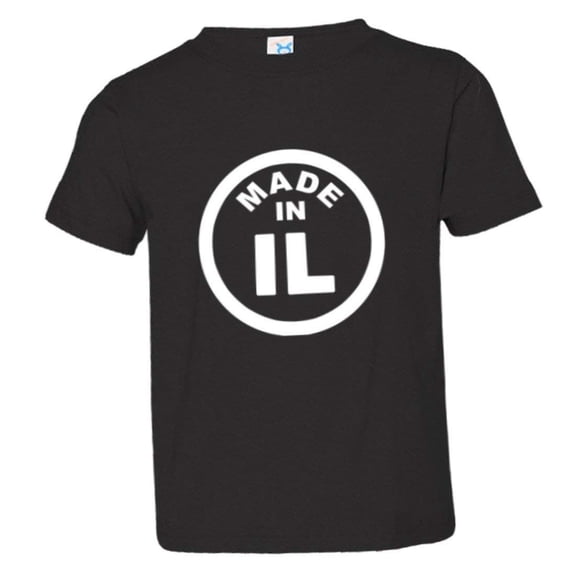 PleaseMeTees™ Toddler From Born Made In Illinois IL Logo Label Chi Tee