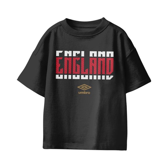 Umbro Kids England Stacked Soccer T Shirt (Black, XS-XL)