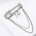 thumbnail image 5 of Fashion Safety Pin Brooch with Hanging Tassel Chains Charm Decorative Cubic Zirconia Crystal Pearl Collar Label Pins for Sweater Dress Skirt Tie Punk Accessories for Women Men Corsage Jewelry, 5 of 11