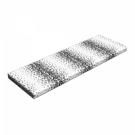 

Black and White Bench Pad Abstract Design Art Style Graphic Ornamental Twirled Circular Pattern HR Foam Cushion with Decorative Fabric Cover 45 x 15 x 2 Black and White by Ambesonne