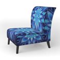 thumbnail image 3 of Designart "Fleurs Fractales en Turquoise et Blanc VII" Chaise d'Appoint Rembourrée - Fauteuil Moderne pour Salon, 3 of 7