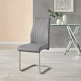 thumbnail image 4 of Furniturebox UK Lorenzo Modern Adult Faux Leather Dining Side Chairs, Gray (Set of 2), 4 of 6