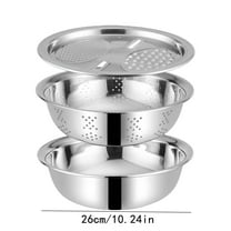 JGJJUGN Multifunctional Stainless Steel 3-Piece Set Colander, Salad Spinner & Vegetable Washer - Durable, Easy to Clean Kitchen Tools