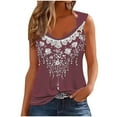 thumbnail image 4 of ZQUUVOU Tank Top For Women Solid Color Camisole Loose Tops (Burgundy,L), 4 of 4